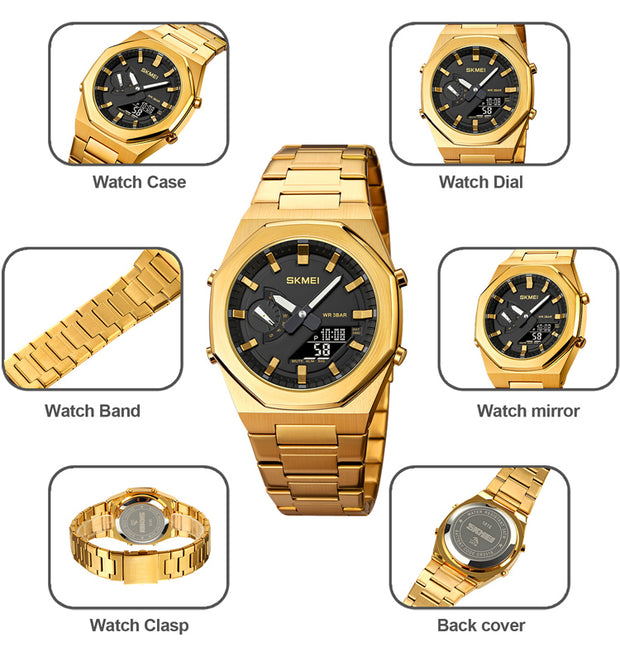Original SKM World Time Watch Gold