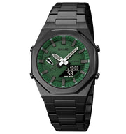 Original SKM World Time Watch Black with Green Dial
