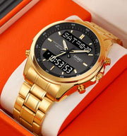 Original SKM Two Faces Golden Chain With Black dial