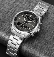 Original SKM Two Faces Silver Chain With Black dial