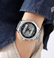 Original SKM Two Faces Silver Chain With Black dial