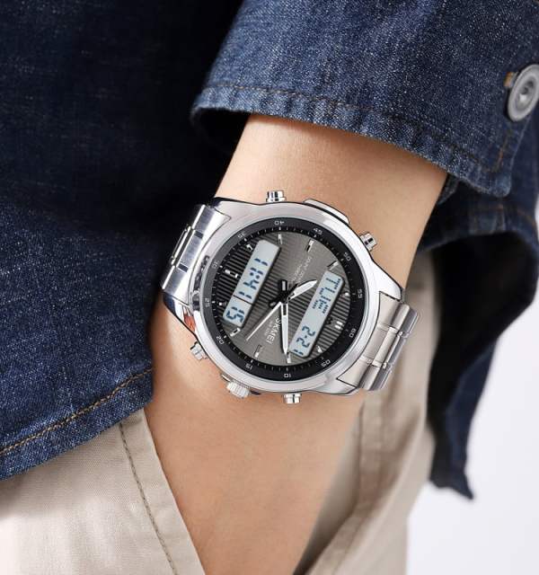 Original SKM Two Faces Silver Chain With Black dial
