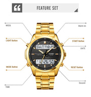 Original SKM Two Faces Golden Chain With Black dial