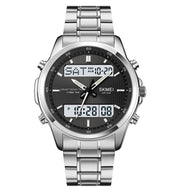 Original SKM Two Faces Silver Chain With Black dial