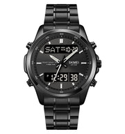 SKM Two Faces Black Chain With Black dial
