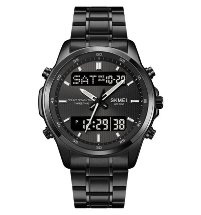 SKM Two Faces Black Chain With Black dial
