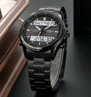 SKM Two Faces Black Chain With Black dial