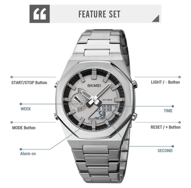Original SKM World Time Watch Silver