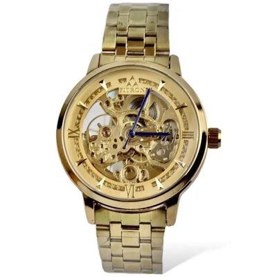 Skeleton Automatic Watch Golden Chain With golden Dial