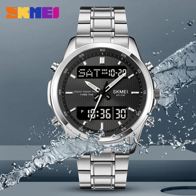 Original SKM Two Faces Silver Chain With Black dial